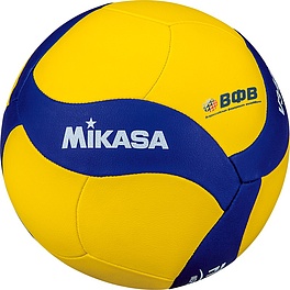 Мяч вол. MIKASA V345W, р.5, вес 195-225г, синт.кожа (ПУ), 18 пан, маш.сш., бут.кам, желто-синий